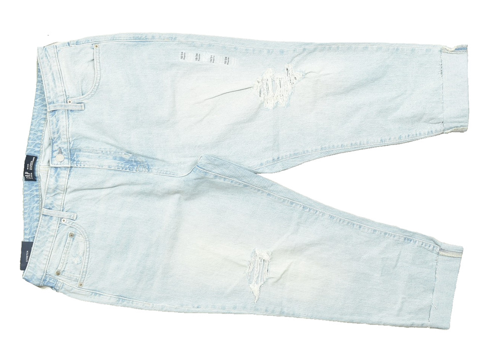 NEW GAP Women's Blue Universal Slim Boyfriend Distressed Jeans Size 18/34R